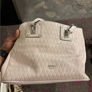 GUESS Light Pink Quilted Satchel